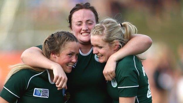 Ireland celebrate their victory over New Zealand