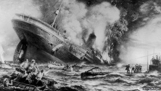 Lusitania artist impression