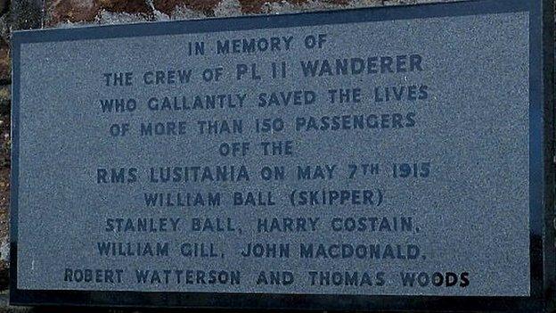 Lusitania plaque