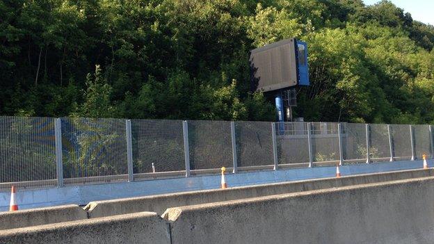 Security fencing around the Celtic Manor Resort in Newport