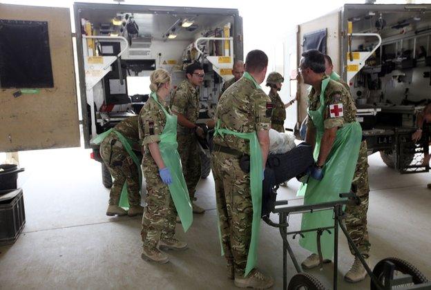 Military medics at Camp Bastion, Afghanistan