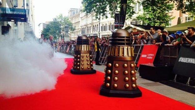 daleks on red carpet, Cardiff