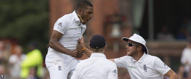 England's Chris Jordan celebrates the wicket of India's Ajinkya Rahane