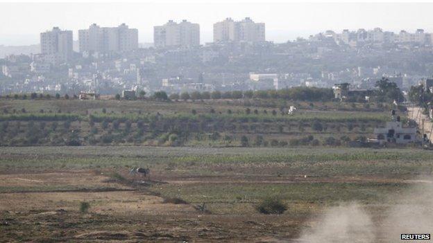 The Israeli border with the Gaza Strip (7 August 2014)