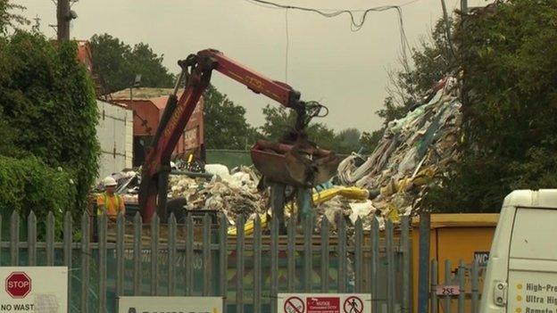 Rubbish being removed from the giant pile in Orpington