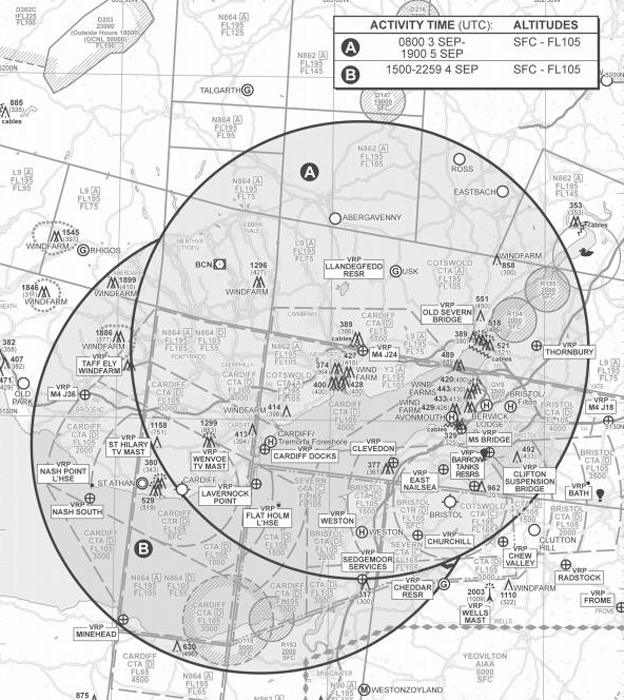 Map of no-fly zone around Newport