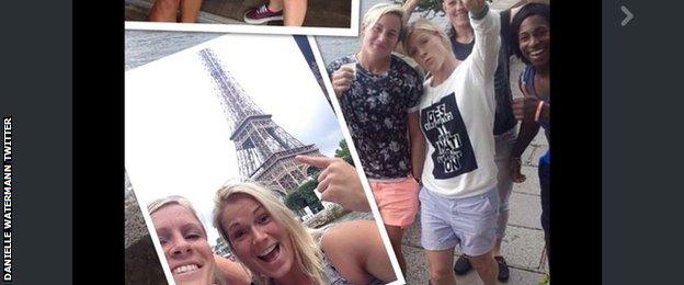 Danielle Watermann and team mates in Paris