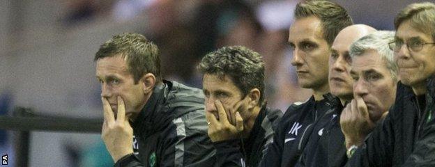 Celtic manager Ronny Deila and the bench