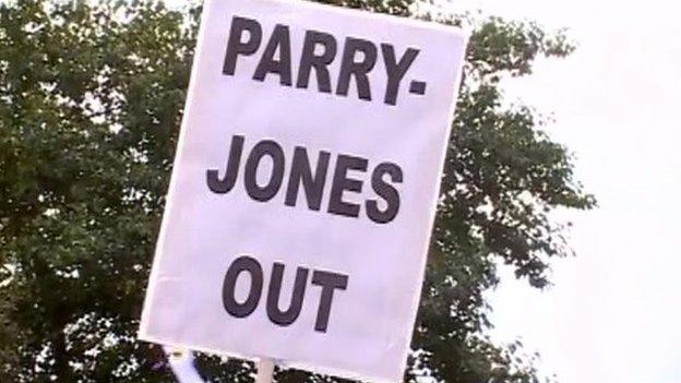 staff protest over Bryn Parry Jones payments