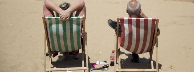 People on deckchairs