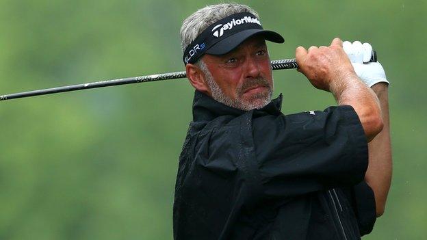 Darren Clarke in action on Friday at Valhalla