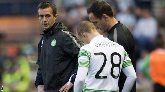 Celtic manager Ronny Deila and forward Leigh Griffiths