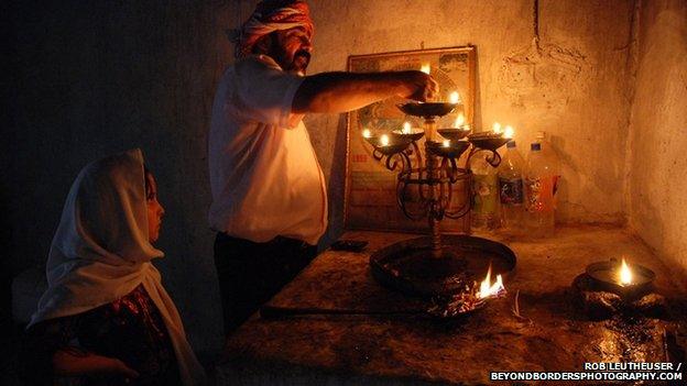 Candle Lighting – at a home "shrine" in Iraqi Kurdistan