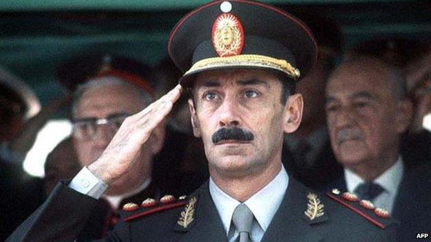 Undated file photograph showing former Argentine dictator Jorge Rafael Videla in Buenos Aires. AFP