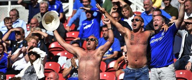 Birmingham fans at Middlesbrough