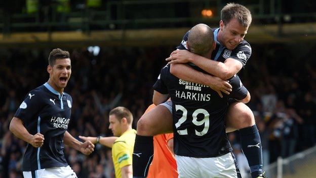 Dundee players celebrating