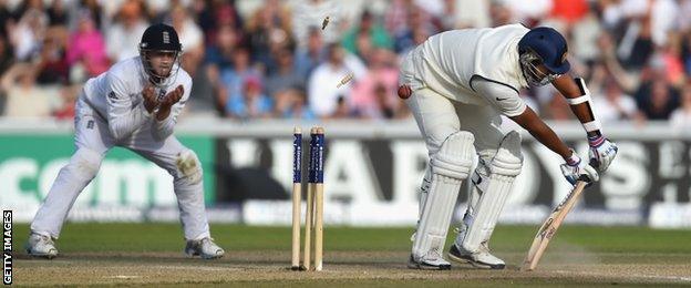 Pankaj Singh is bowled