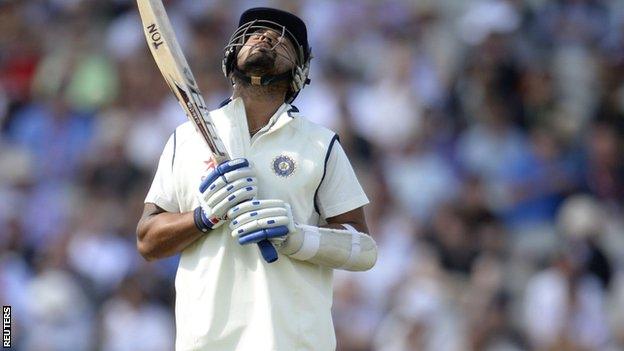 Murali Vijay looks to the heavens after being trapped lbw by Chris Woakes