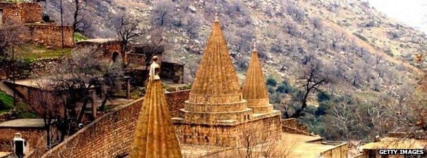 Yazidi temple in Lalesh, Iraq