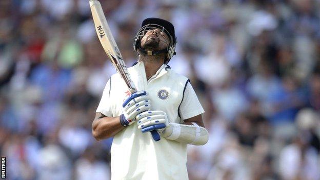 Murali Vijay after his dismissal in the fourth Test at Old Trafford