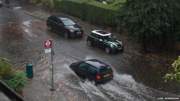 Flooding in Queen's Park, London