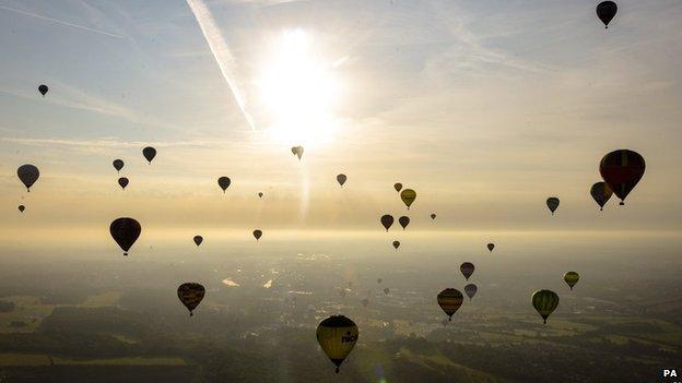 Balloons in the air