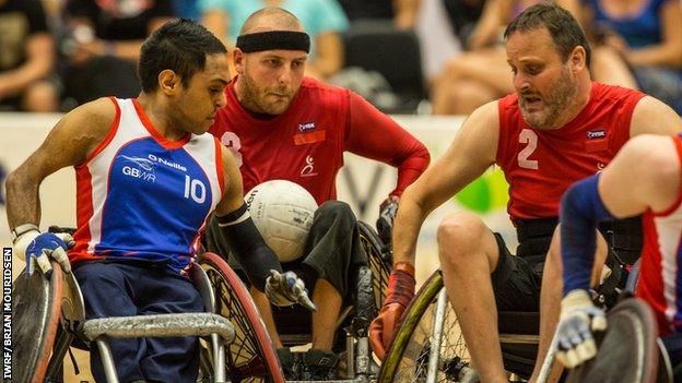 Great Britain wheelchair rugby beat Denmark