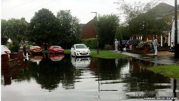 Flooding in Waltham, North East Lincolnshire