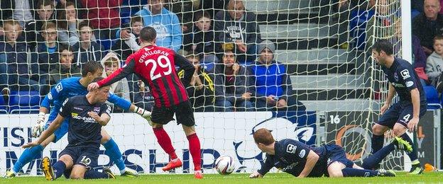 Michael O'Halloran scores for St Johnstone against Ross County