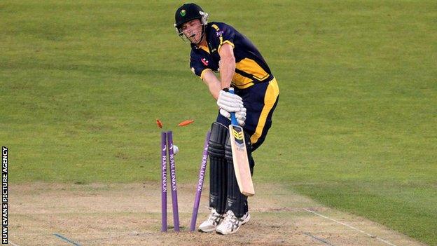 Graham Wagg is clean bowled