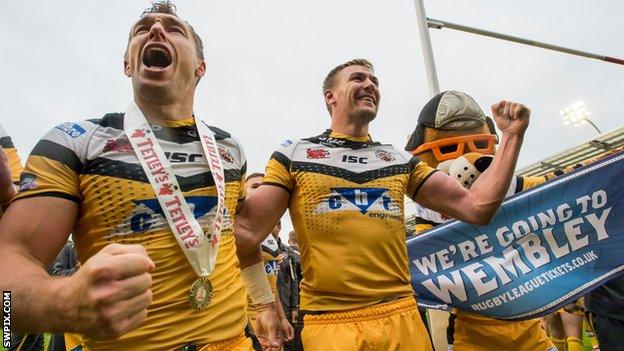 Castleford players celebrate