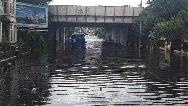 G4S van stuck on flood