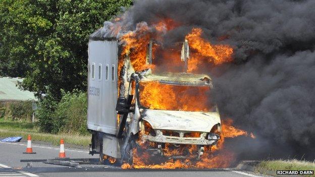 prison van on fire