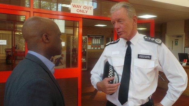 Sir Bernard Hogan-Howe with Eddie Nestor