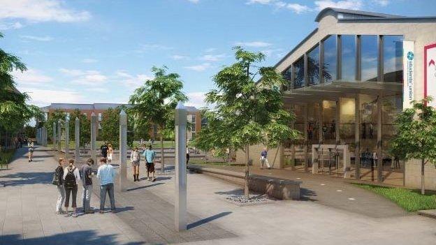 An artists' impression of how the regenerated University of Gloucestershire Pittville Campus will look