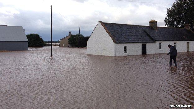 Flooding near Findhorn Bay