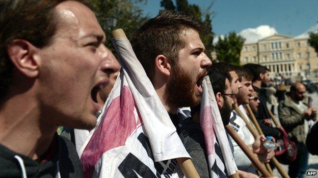 Greek students protest against plans to overhaul the country's university system in 2013