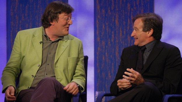 Robin Williams with Stephen Fry