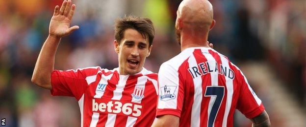 Bojan Krkic and Stephen Ireland