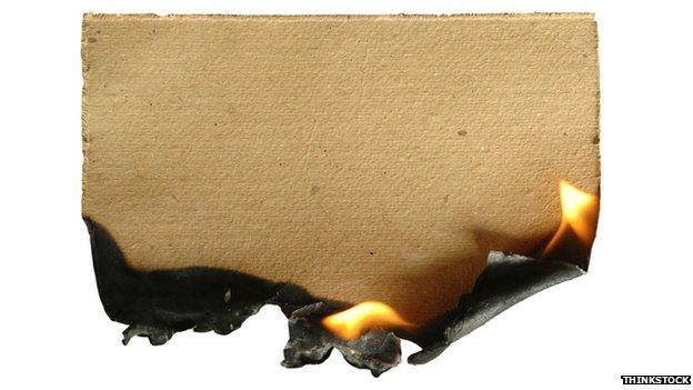 burning paper