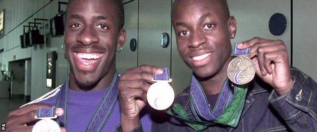 Dwain Chambers and Julian Golding