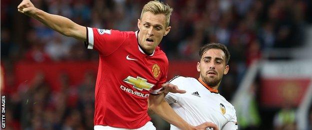 Darren Fletcher of Manchester United in action during the pre-season friendly against Valencia at Old Trafford