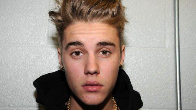 Justin Bieber's mugshot