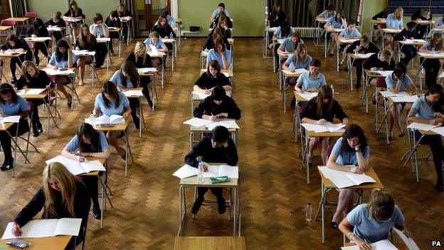 Students sitting exam