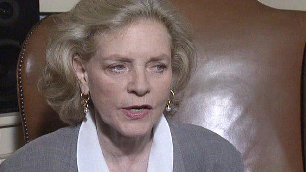 Lauren Bacall in Powys in 1991