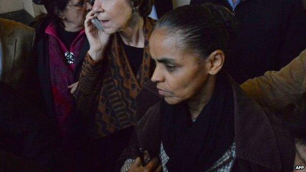 Marina Silva, vice presidential candidate of Eduardo Campos, in Santos, August 13, 2014.