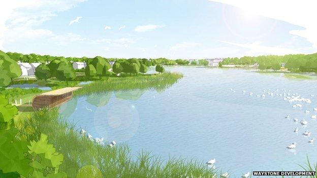 The Shipley Lakeside development will be centred around a lake