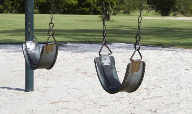 Two empty swings