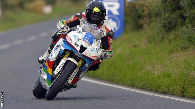 Bruce Anstey on his Supersport machine in UPG practice