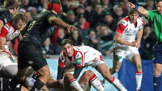 Ruan Pienaar in action against Leicester at Welford Road last January